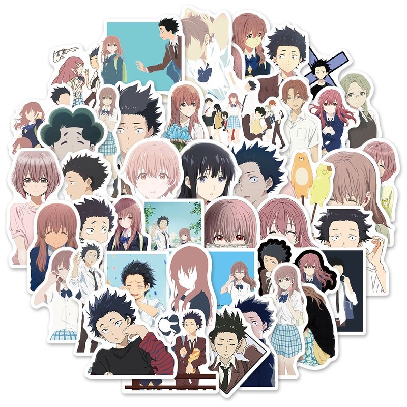 Set 50 Hình Dán Trang Trí Chống Thấm Nước Hình Nhân Vật Anime Nhật Bản