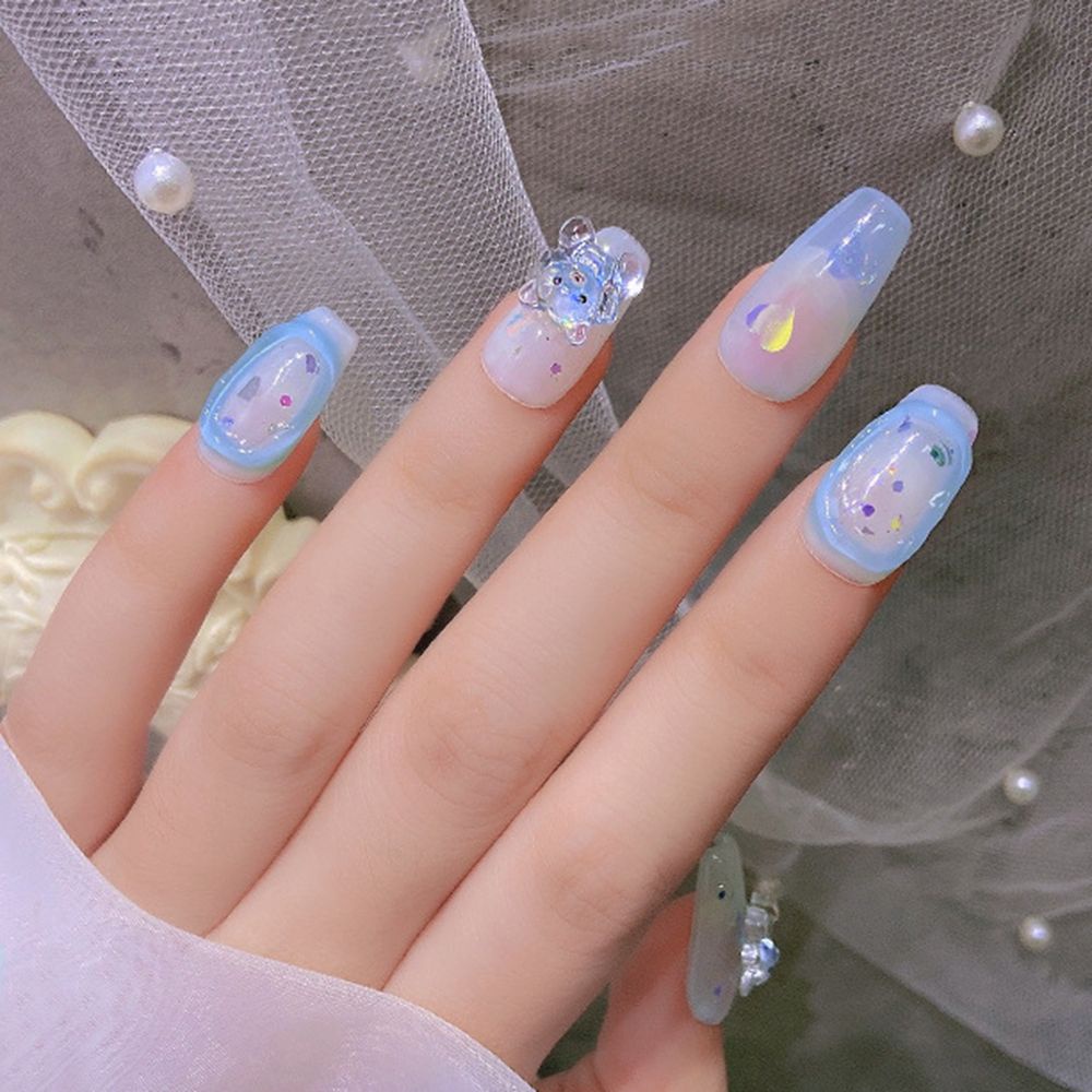 [Hàng mới về] Hạt Đính Móng Tay Trang Trí Nghệ Thuật Tự Làm Bằng Nhựa Resin Trong Suốt Gấu Hoạt Hình Màu Kẹo Đáng Yêu