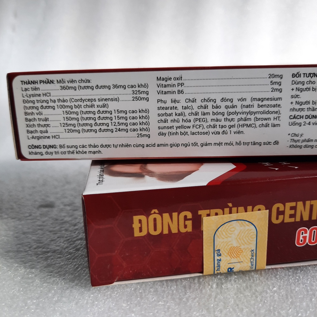 Đông trùng hạ thảo Center Gold, viên ăn ngủ ngon,giúp ngủ sâu giấc,suy nhược cơ thể – hộp 30 viên)