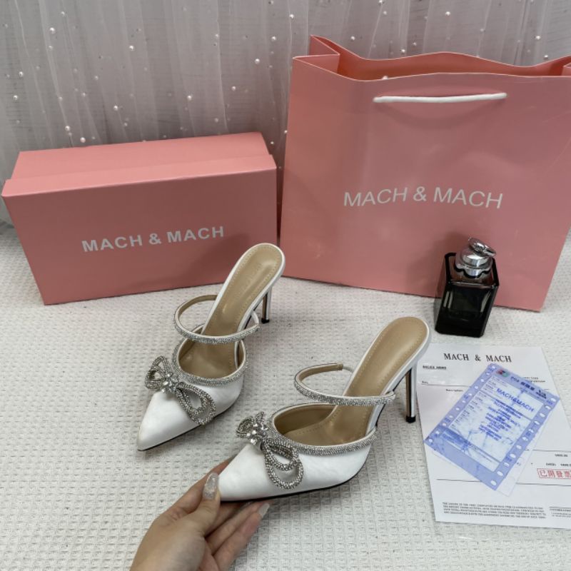 x Guốc Sục Nơ Đá 9p Mach Lụa Mềm Êm Fullbox Cao Cấp