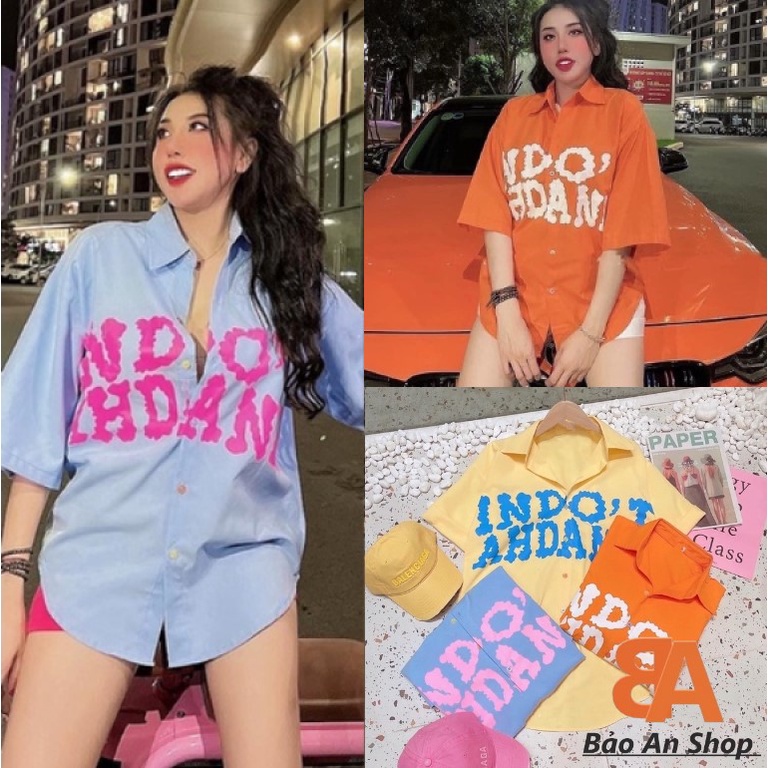 Sét áo sơmi in chữ + quần thun gân