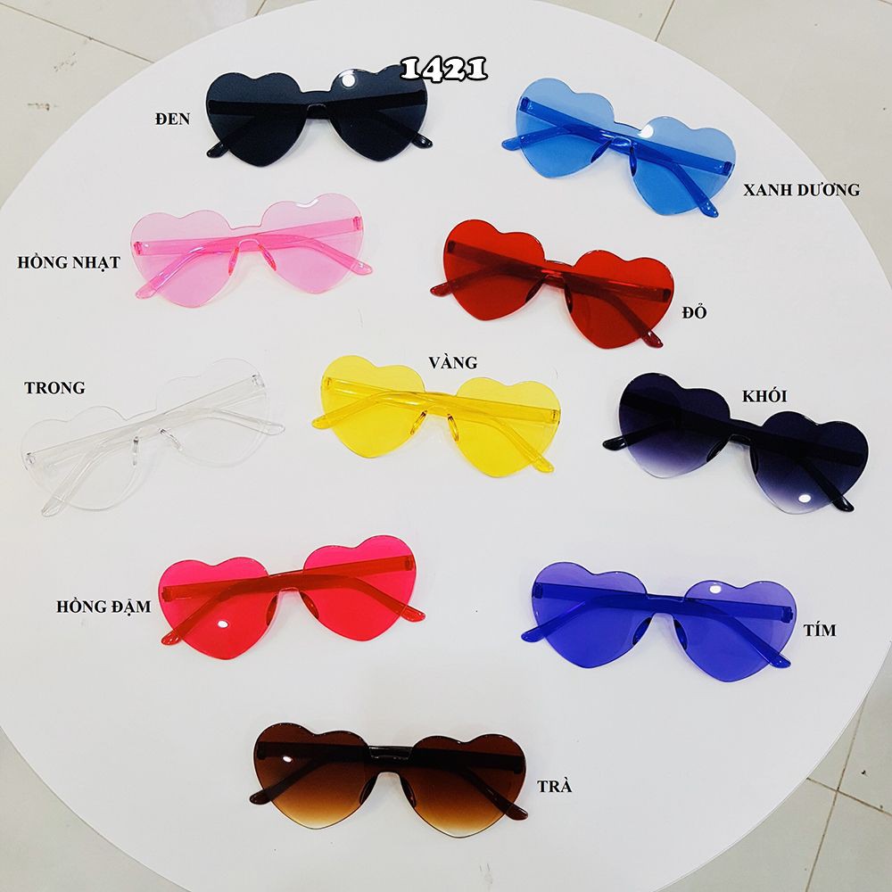 Kính mát nữ thời trang cao cấp gọng trái tim 💖FREESHIP💖 mắt kính râm nam nữ sành điệu giá rẻ Ah1421 | BigBuy360 - bigbuy360.vn