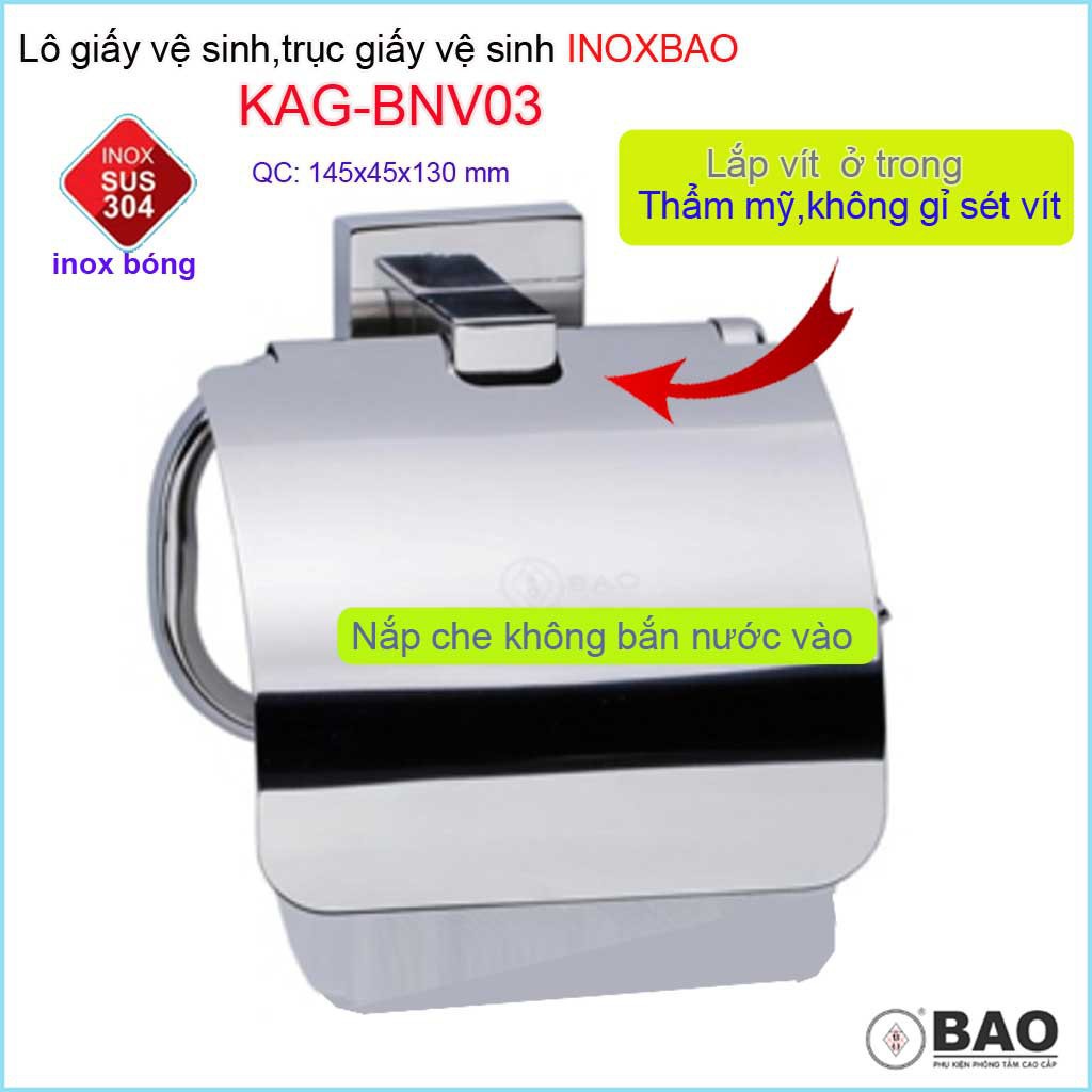 Hộp đựng giấy vệ sinh Inox Bảo KAG-BN V03