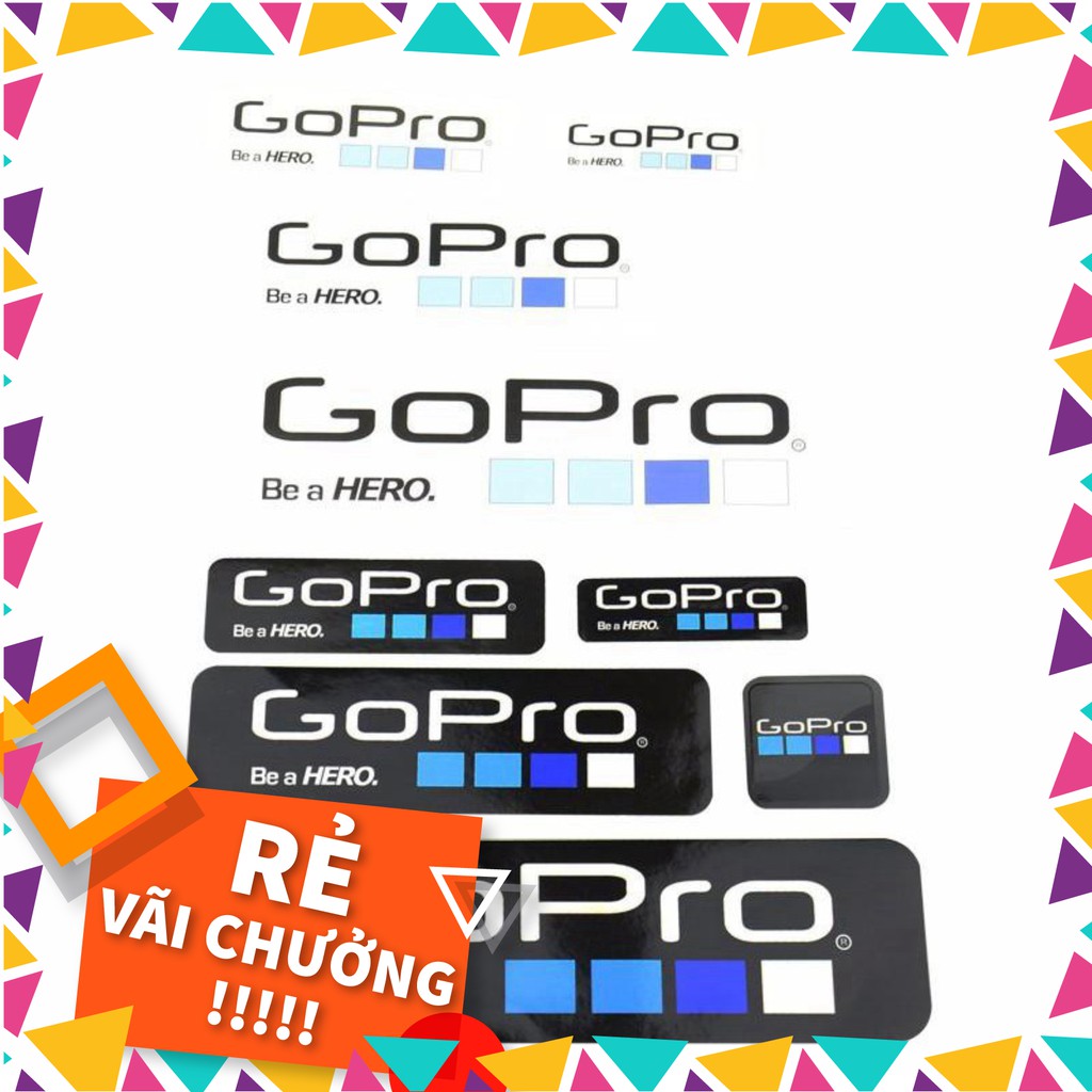 [SALE] Bộ 6 Miếng dán Logo Gopro đẹp mắt, miếng dán camera hành trình logo gopro, phụ kiện camera hành trình .