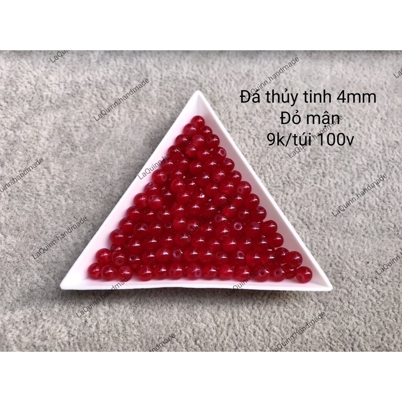 Hạt thuỷ tinh 4mm làm vòng tay - nguyên liệu handmade