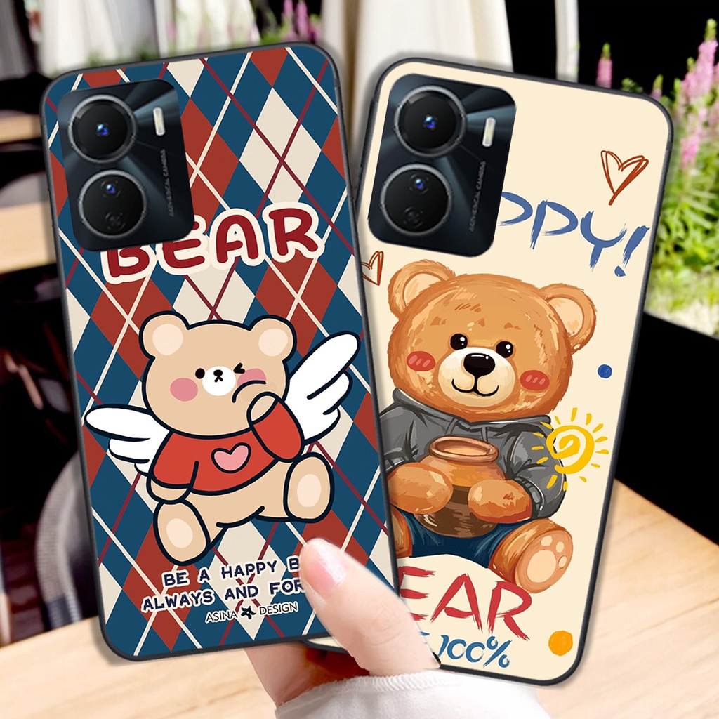 Ốp lưng Vivo Y16 4G - Vivo Y22S - Vivo T1 5G caro gấu phá cách nhiều mẫu cute