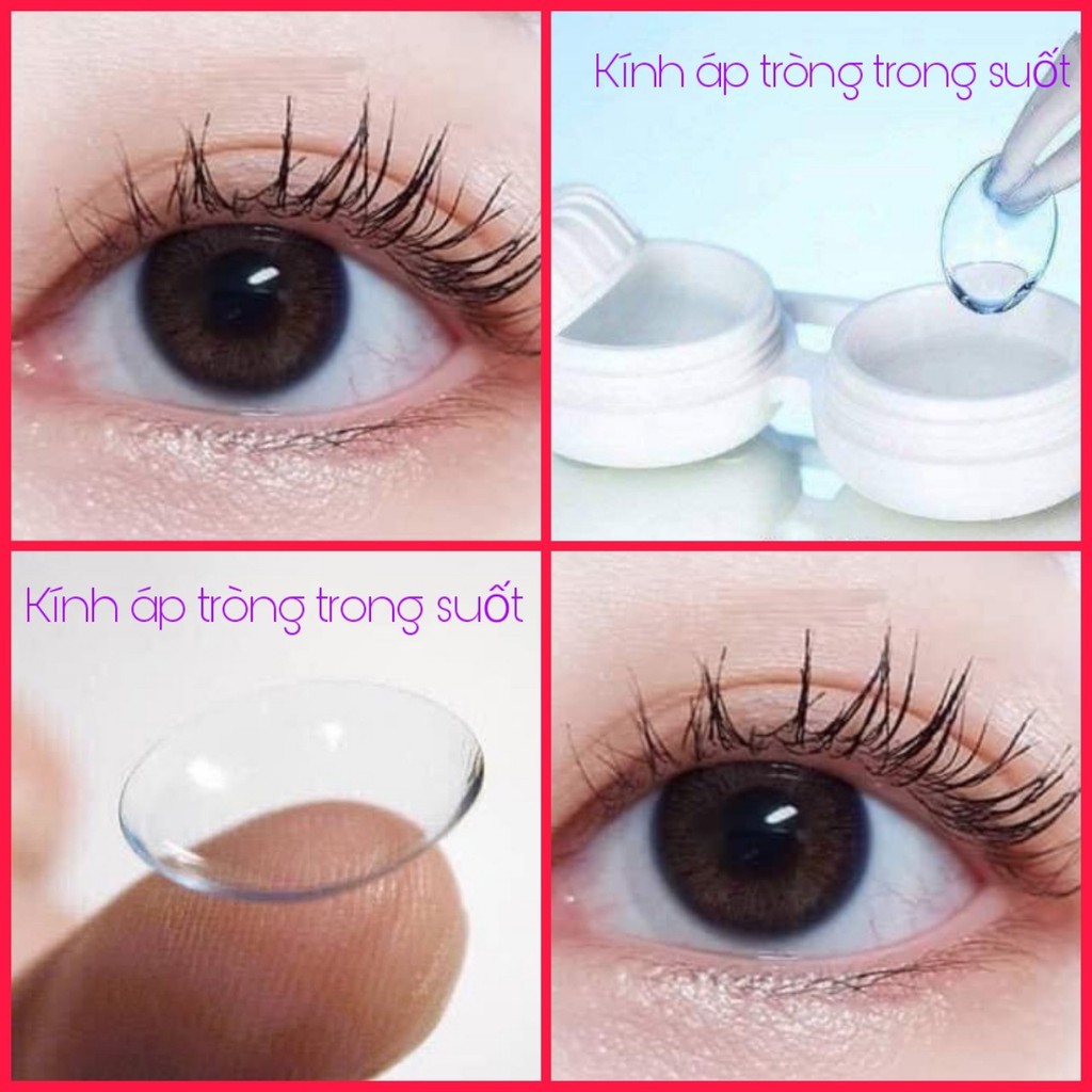 Kính áp tròng cận trong suốt từ 1 độ đến 6 độ +Tặng kèm khay