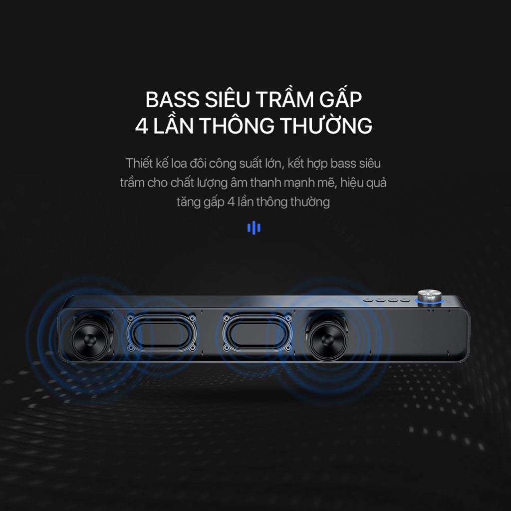 Loa Bluetooth Để Bàn VIVAN RB480 Công Suất 10W Pin 1200mAh Bass Trầm Mạnh Mẽ Hỗ Trợ Kết Nối MicroSD/ USB/ AUX