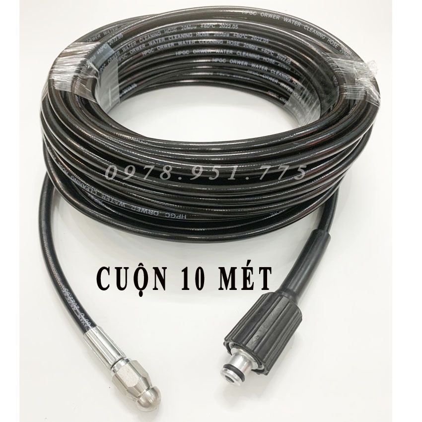 Cuộn Dây Thông Tắc Cống Bằng Áp Lực Nước Sử Dụng Máy Rửa Xe Gia Đình Đã Kèm Đàu Van Miền Bắc