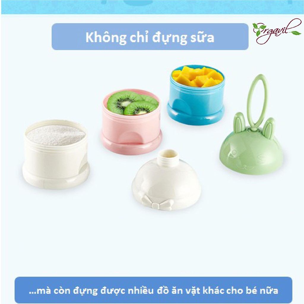 Hộp Chia Sữa Cho Bé 3 Ngăn Tiện Lợi - Hộp Chia Sữa Có Quai Cầm Tiện Lợi - Hộp Chia Sữa Cao Cấp - Orgavil