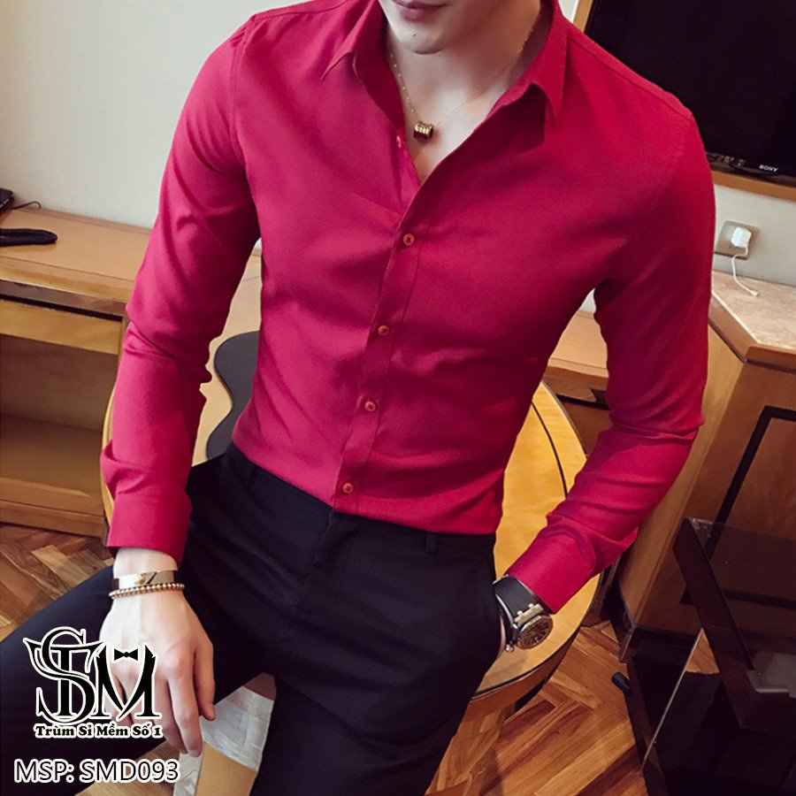 Áo sơ mi nam dài tay trơn lịch lãm HALLA áo sơ mi kiểu công sở hàn quốc đẹp