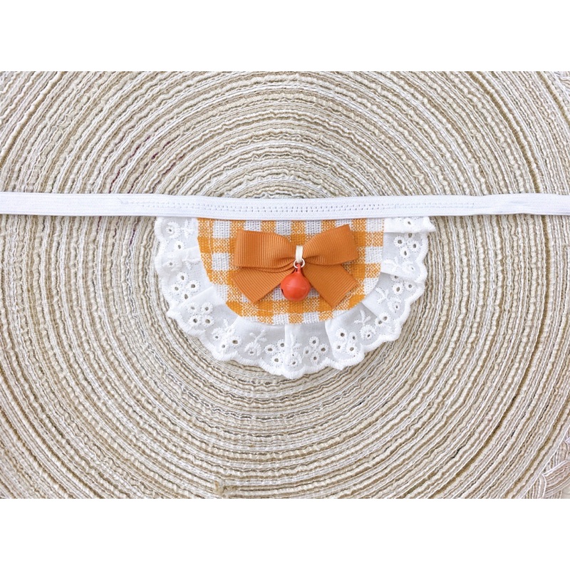 Vòng cổ thú cưng - Yếm chó mèo chuông nơ phối ren bèo