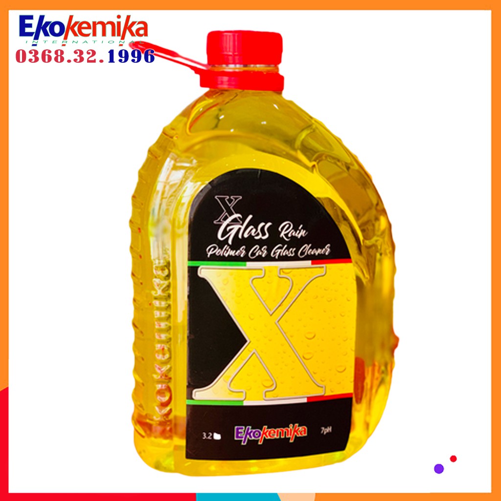 Nước Rửa Kính Ô Tô, Dung Dịch Đổ Kính Ekokemika Xglass Hiệu Ứng Lá Sen 3,2L