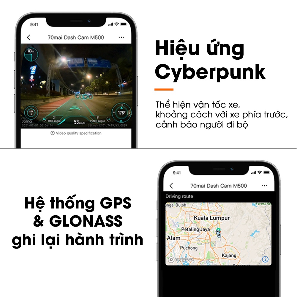 Camera Hành Trình Ô tô Xiaomi 70Mai M500 Dash Cam  Xe Hơi Tích hợp GPS - Phiên Bản Quốc tế