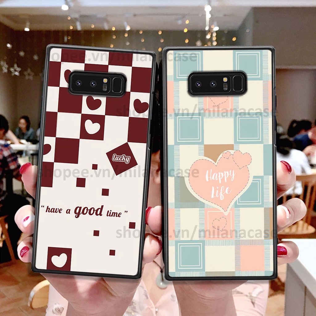 Ốp Samsung Note 8 caro họa tiết nhiều màu sắc siêu đẹp thời trang cá tính