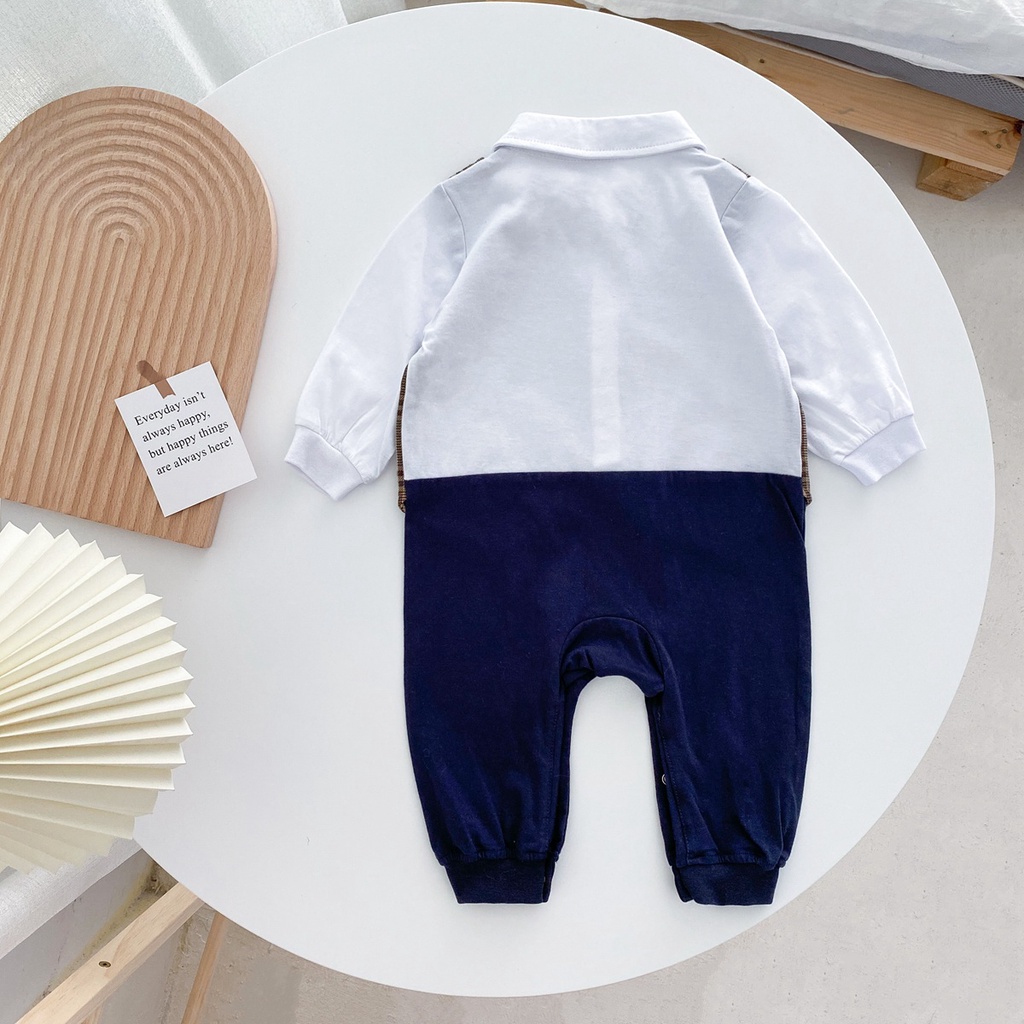 Sanlutoz Áo Liền Quần Dài Tay Họa Tiết Caro Thời Trang Cho Bé Trai