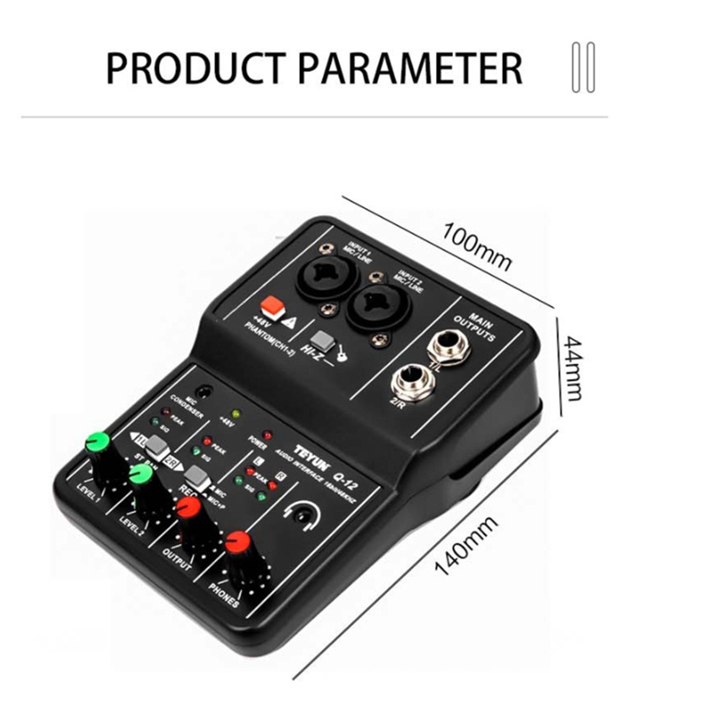 Bảng Mạch Âm Thanh TEYUN Q-12 Giao Diện 4 Kênh 48V Chuyên Dụng Cho Máy Tính Thẻ