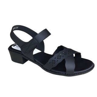 Dép sandal nữ đế vuông 4cm màu đen
