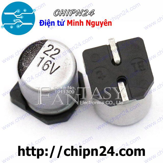 [10 CON] Tụ nhôm 22uF 16V 4x5mm [SMD Dán]