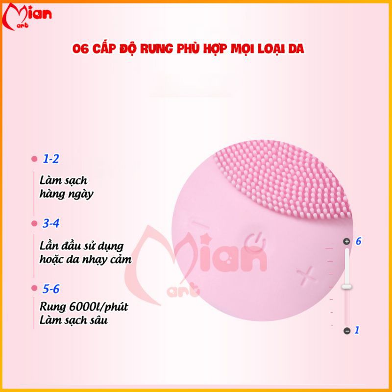 Máy rửa mặt làm sạch massage và nâng cơ sonic tặng 1 băng đô - MIAN MART