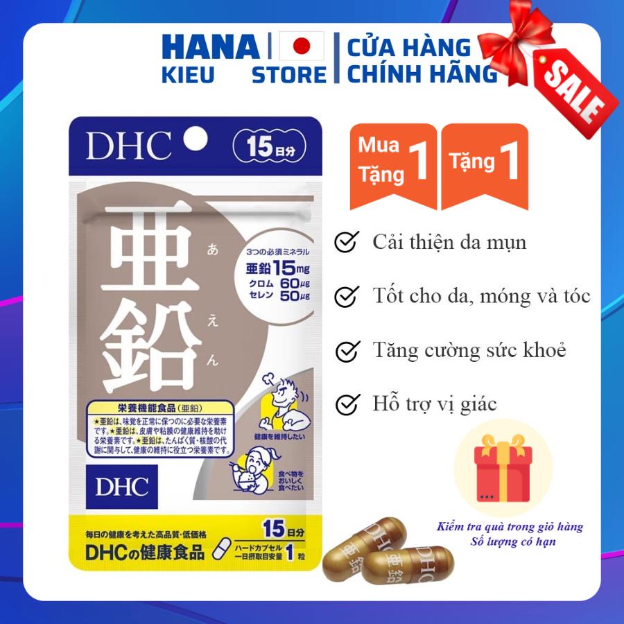 Viên uống Bổ sung Kẽm DHC Zinc tăng đề kháng và hệ miễn dịch gói 15 ngày 15v/gói và gói 30 ngày 30v/gói