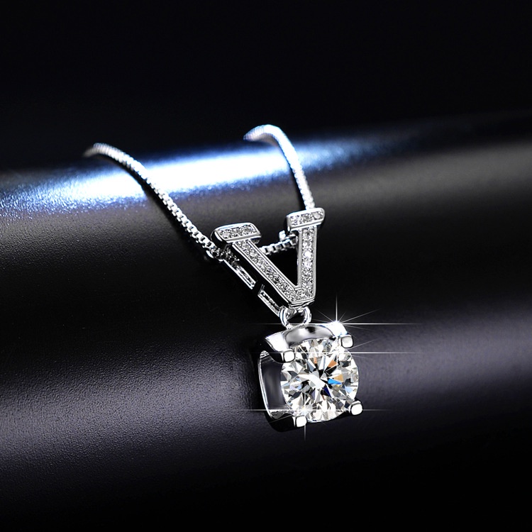 Dây chuyền bạc 925 đính đá moissanite zircon nhân tạo