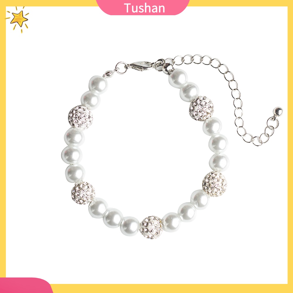 Vòng tay ngọc trai nhân tạo đính đá nữ tính