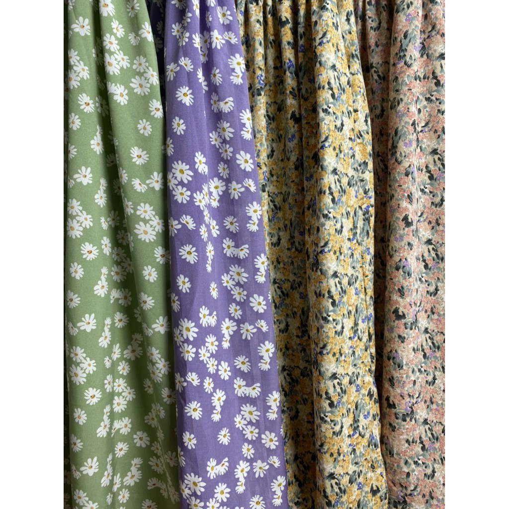 [ Mã FAMAYWA2 giảm 10K đơn 50K] váy 2 dây hoa cúc nhí có chun ngực thướt tha | BigBuy360 - bigbuy360.vn