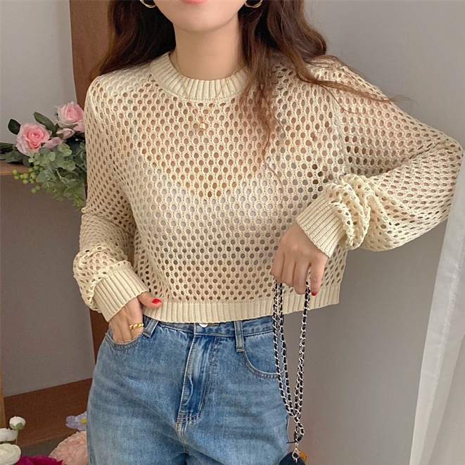 Áo Dệt Kim Tay Dài Chống Nắng Dáng Rộng Phong Cách Thời Trang Mùa Hè Mới Dành Cho Nữ
