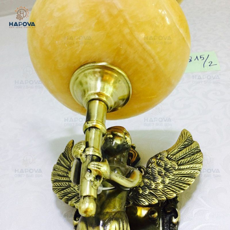 Đèn tường nến bằng đồng thiên sứ trang trí HAPOVA UDAN 8861  Kèm bóng Nến Râu