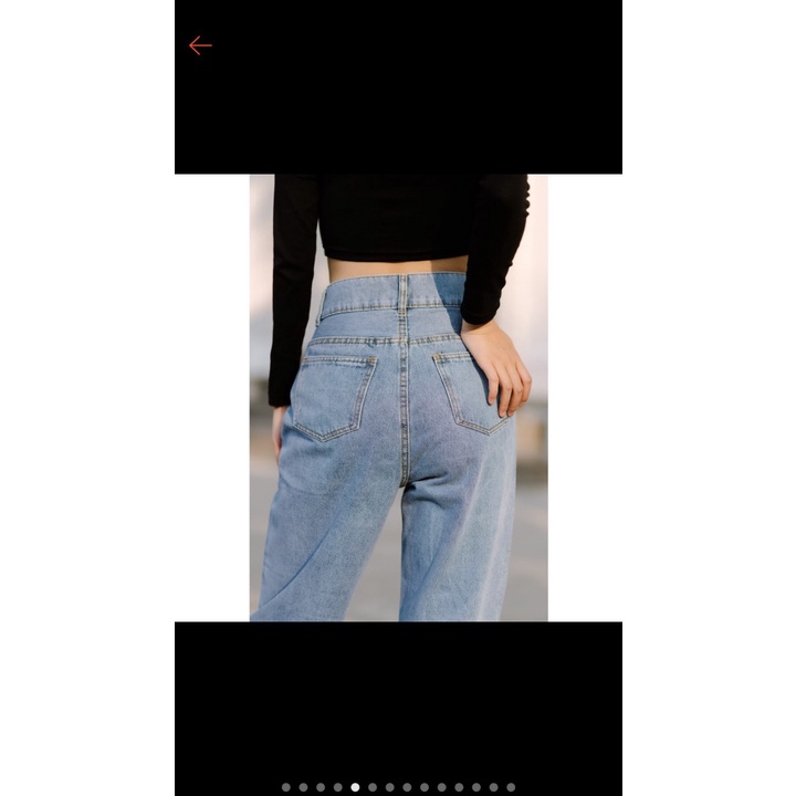 quần jean nữ cạp cao ống xuông siêu hack dáng hàng đẹp (kèm hình thật) | BigBuy360 - bigbuy360.vn