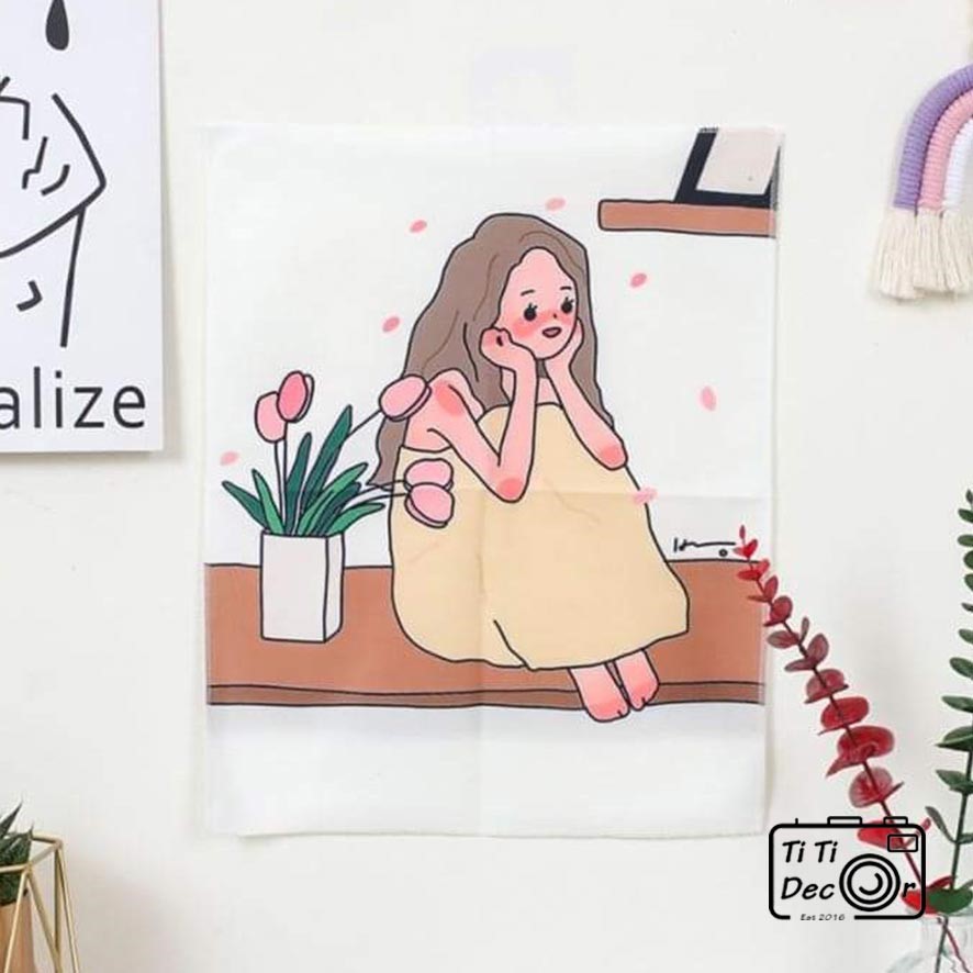 [32x40cm] [TẶNG MIẾNG DÁN STICKERS] Vải treo tường mini decor góc nhỏ cá nhân trang trí nhà cửa - TiTi Decor