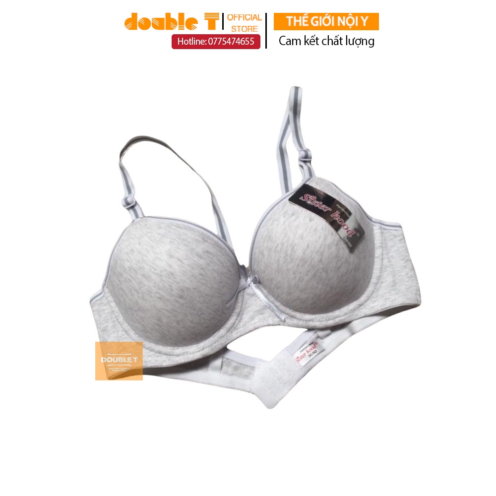Áo ngực, áo lót thái lan, cotton thấm hút mồ hôi đệm mỏng, có gọng dễ thương Sisterhood cao cấp Double T#18020
