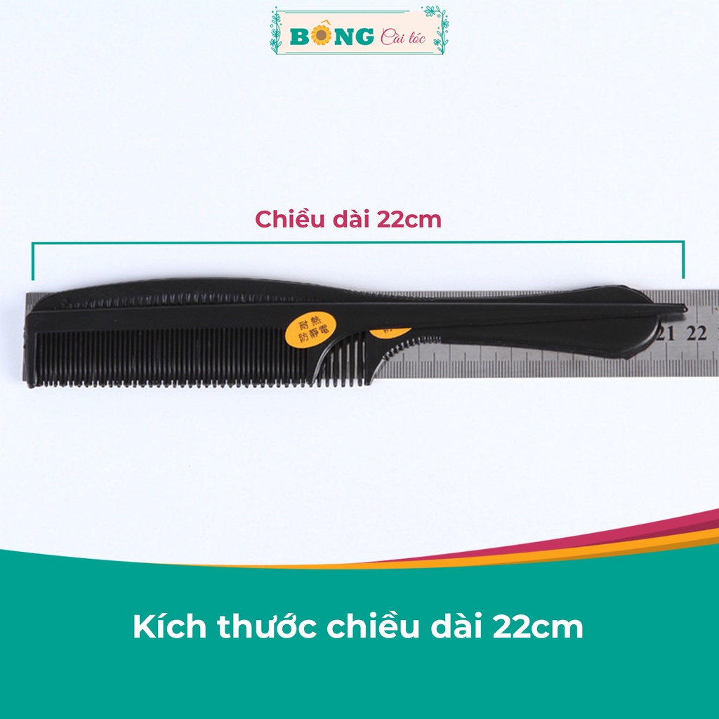 Set lược chải tóc 2 chiếc màu đen kiểu dáng truyền thống LCT20 - Lược BÔNG Cài Tóc
