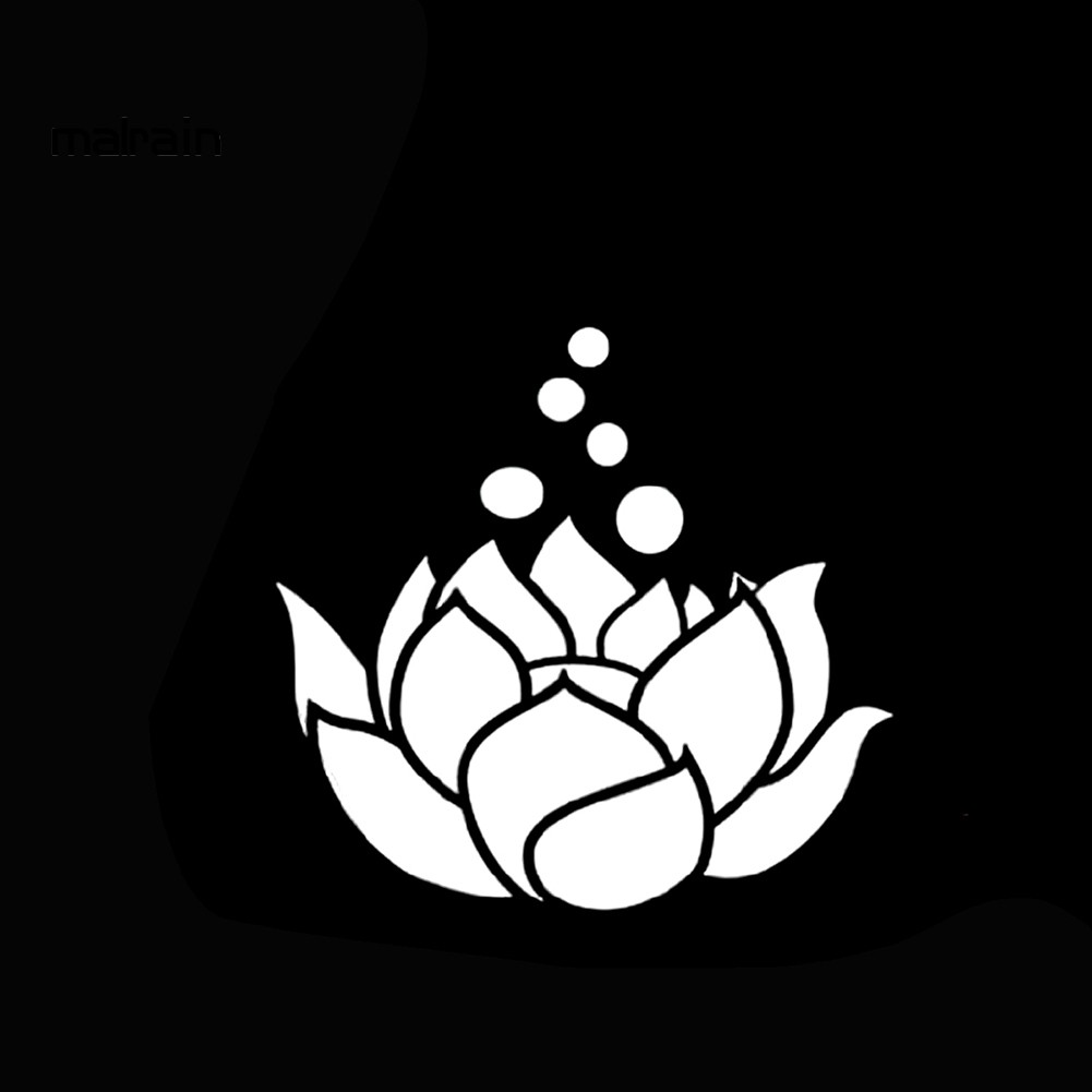 Sticker phản quang họa tiết hoa sen hoa dâm bụt trang trí cửa sổ xe ô tô