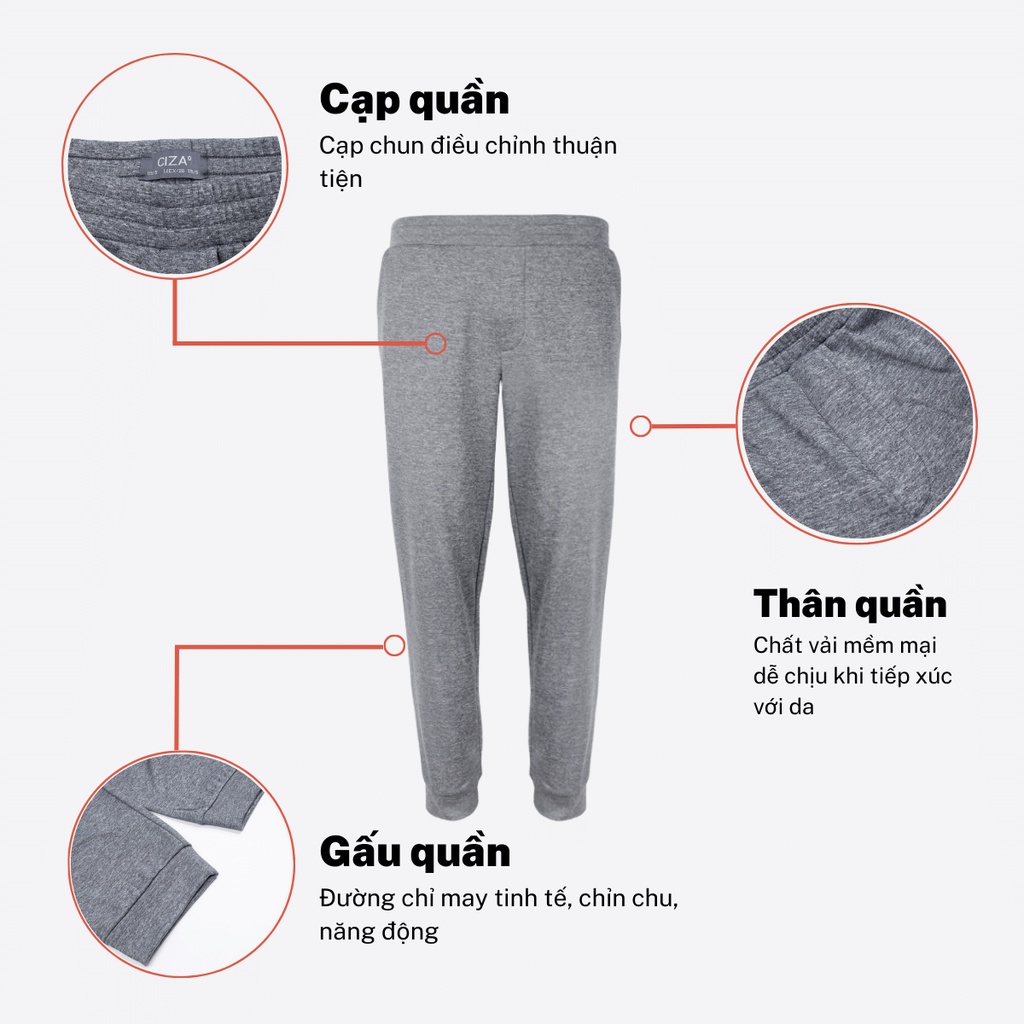 Quần nỉ nam jogger CIZA thể thao giữ nhiệt mùa đông phong cách trẻ trung size S M L XL QGDR07