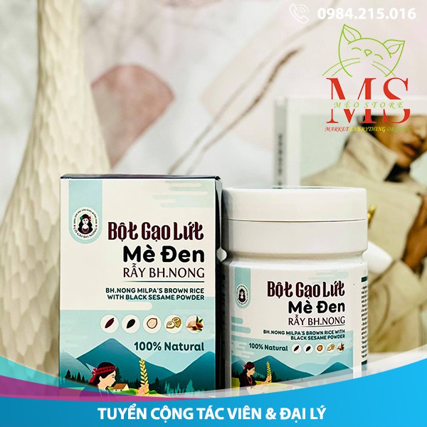 [Cao cấp] Bột gạo lứt rẫy sấy mè đen tăng cường hệ miễn dịch hộp 500g. Tuyển cộng tác viên và đại lý toàn quốc.