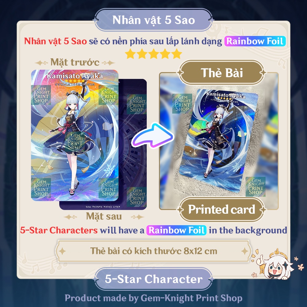 CARD BO GÓC Nhân Vật Genshin Impact Liyue - Thẻ bài nhân vật