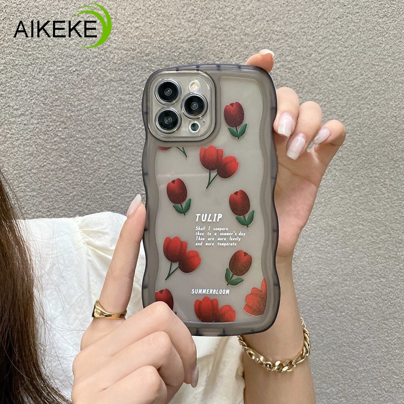 Ốp Điện Thoại TPU Mềm Trong Suốt Họa Tiết Hoa Hồng Mùa Xuân Hè Có Vòng Đeo Tay Cho OPPO Reno 8 7 6 5G 5 Pro 4 R17 R15 4G