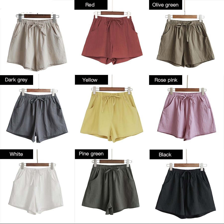 Quần Short Dây Rút Chất Liệu linen Cho Nữ
