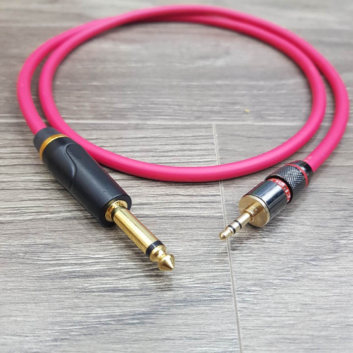 Dây cáp chuyển 6.5 sang 3.5 mm dây lõi đồng, đầu tiếp xúc jack mạ vàng