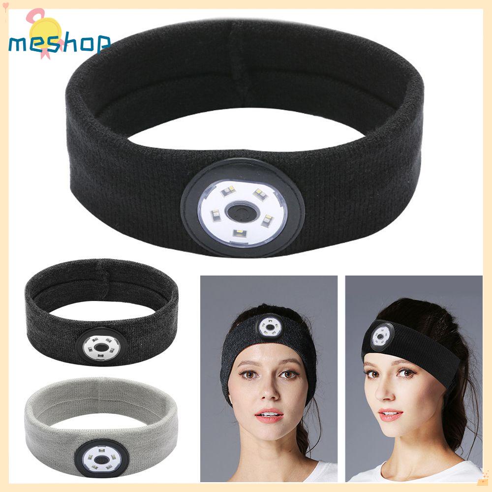 ME Băng đô thể thao đeo đầu có đèn LED co giãn nhiều màu kèm sạc tiện dụng cho nam và nữ