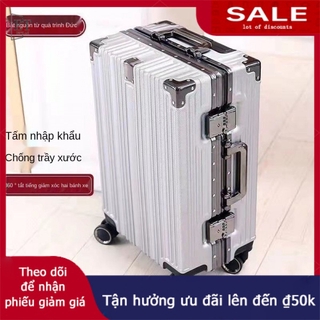 ET✨ Travel Suitcase Luggage Large Capacity Aluminum Frame Password Box travel puller Luggage lock wheel