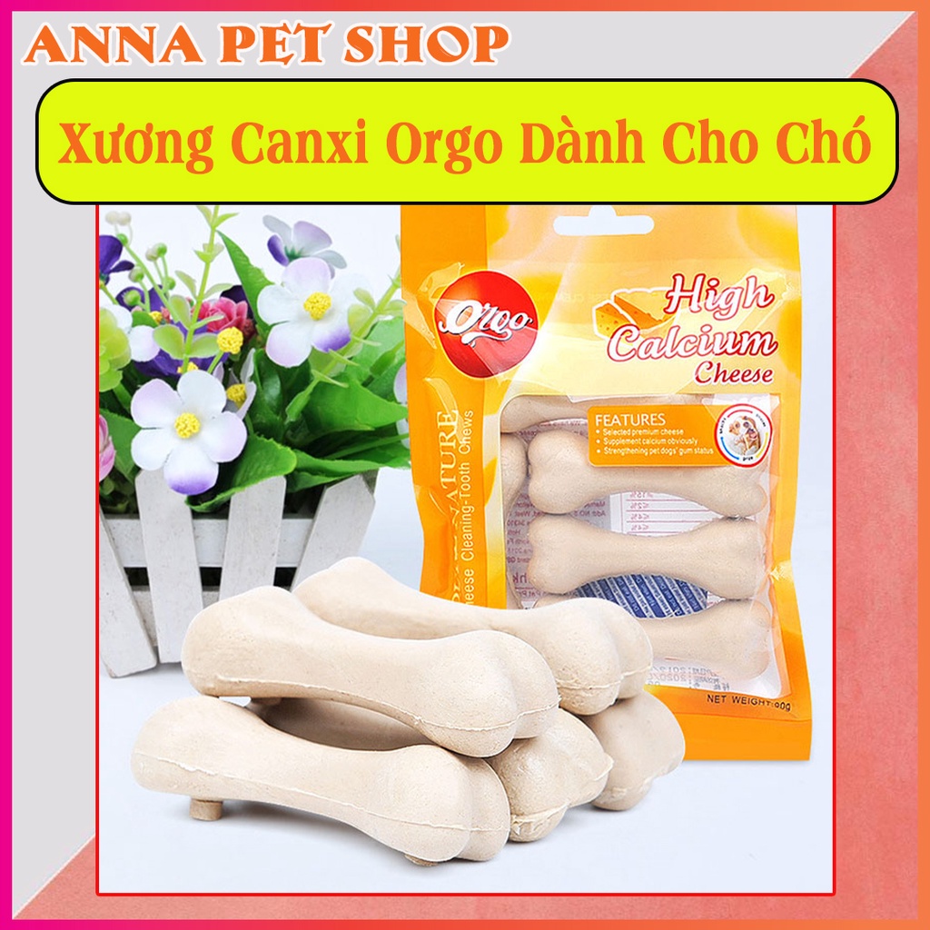 Xương bổ sung canxi orgo cho chó gặm sạch răng - 90gr vị bơ