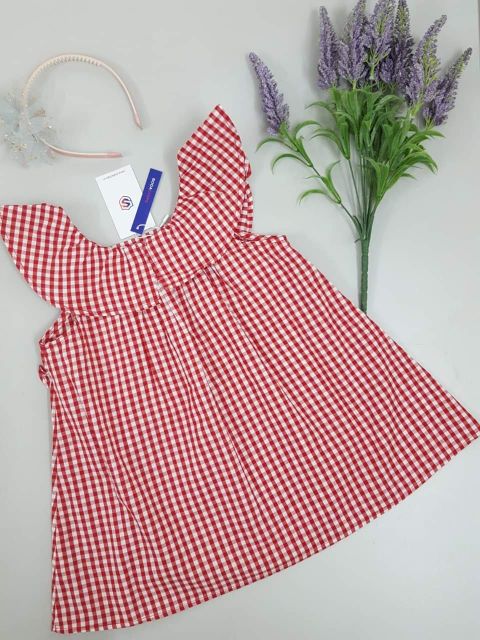 Đầm bé gái, váy caro tay bèo điệu đà hàng thiết kế siêu xinh cho bé