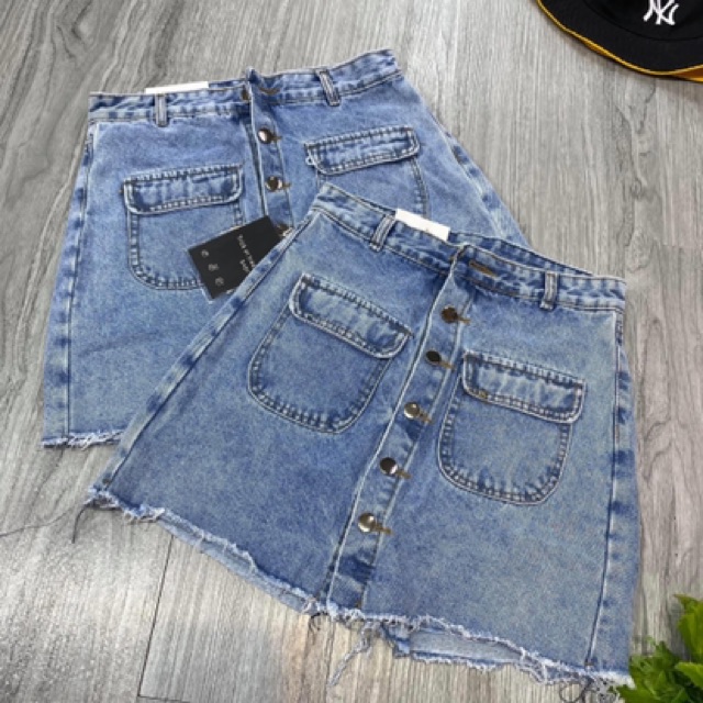 Quần giả váy cúc 2 túi trước
