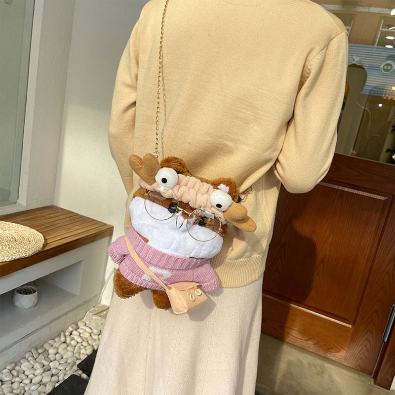 Túi Đeo Chéo Hình Thú Nhồi Bông Dễ Thương Cho Bé