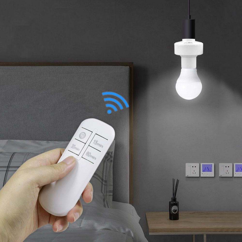 Đui đèn không dây 220V có công tắc điều khiển từ xa cho bóng đèn LED E27