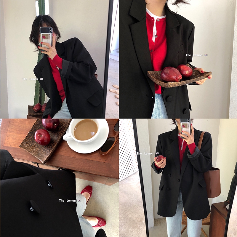 【Trong kho】Áo khoác blazer tay dài dáng rộng dễ phối đồ kiểu dáng thời trang cho nữ | BigBuy360 - bigbuy360.vn