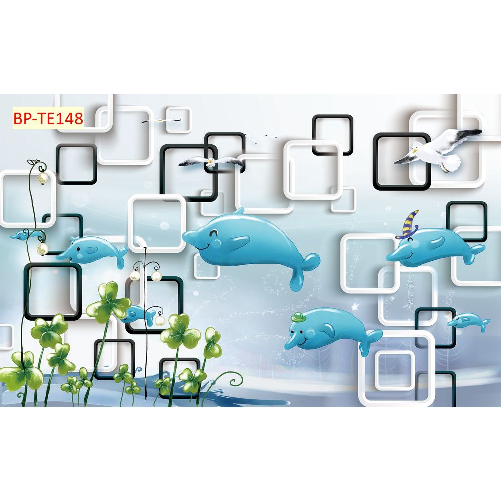 Tranh Dán Tường Phòng Hoạt Hình Hiện Đại 3D đa dạng mẫu mã,  kích thước